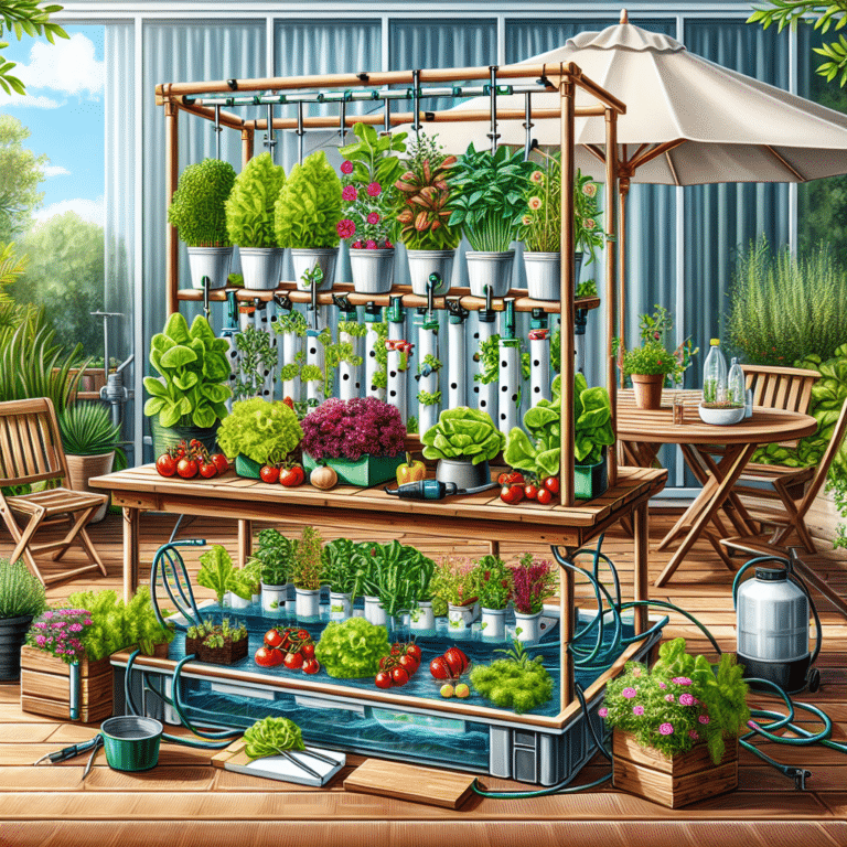 DIY hydroponic system for outdoor patio gardening